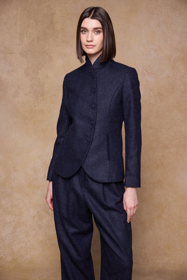 Nicole Tweed Jacket - Imperial Blue