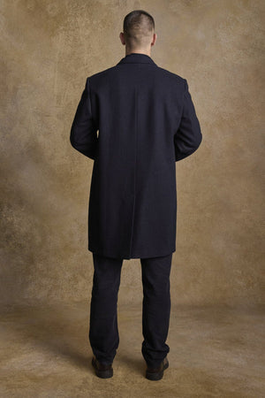 Owen Navy Melton Coat