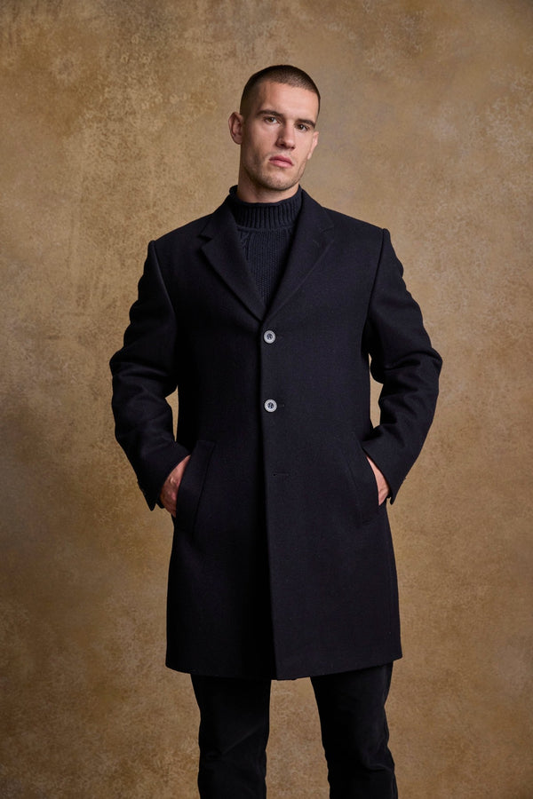 Owen Navy Melton Coat