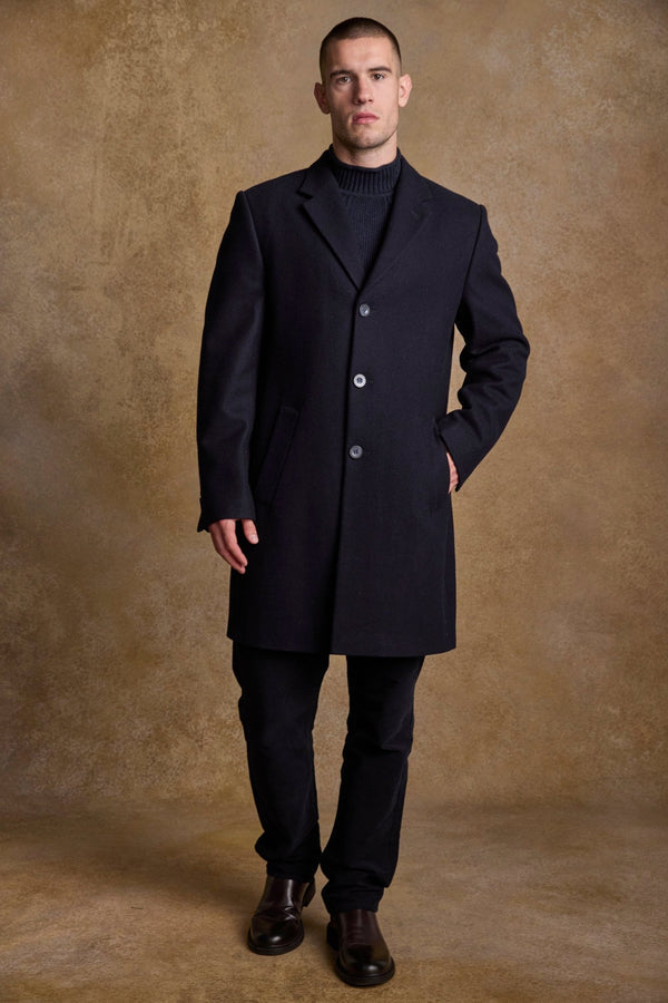 Owen Navy Melton Coat