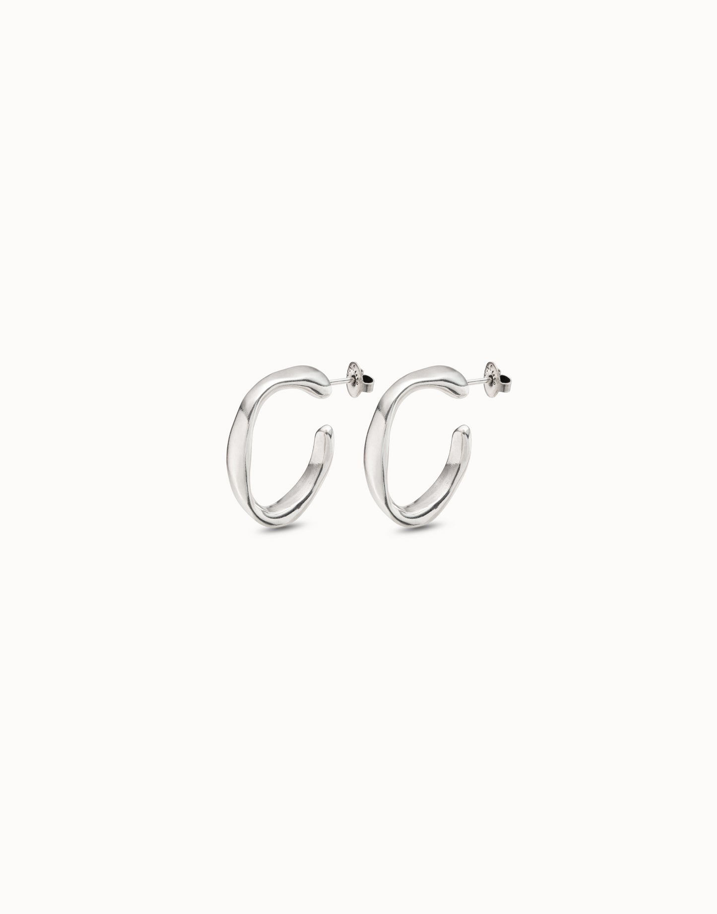 UNOde50 Open Your Mind Sterling Silver-Plated Wide Hoop Earrings