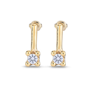 Divine Gold Earrings - White Crystals