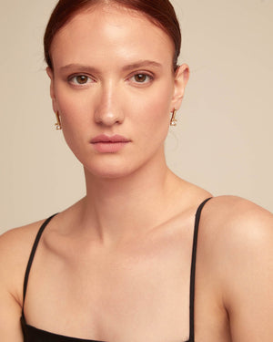 Divine Gold Earrings - White Crystals