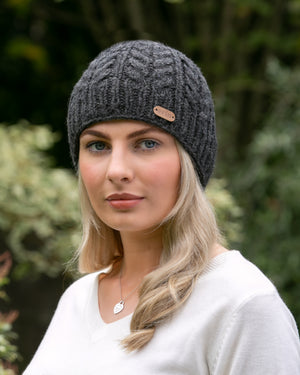 Aran Cable Pull On - Charcoal