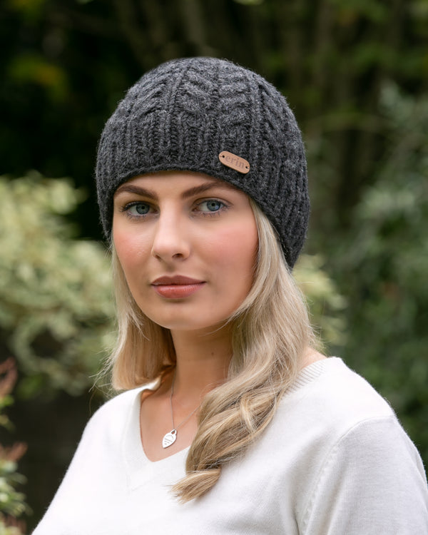 Aran Cable Pull On - Charcoal