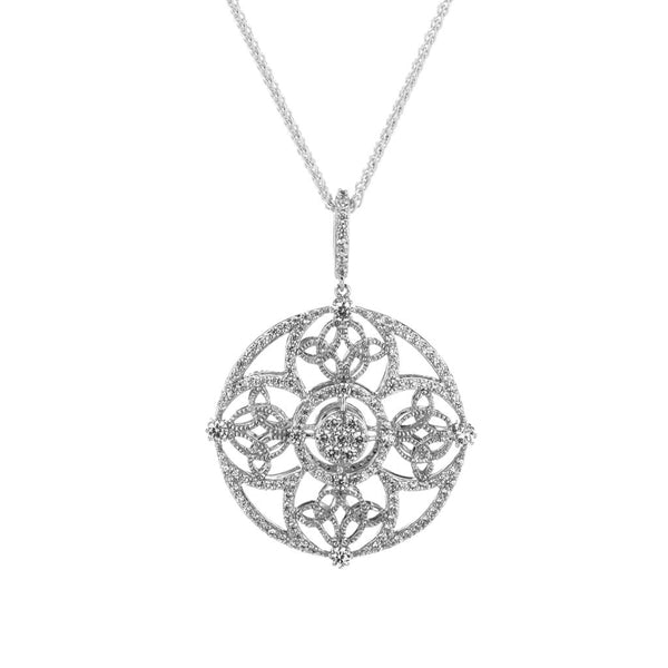 Silver Night & Day Reversible Circle Cross Pendant