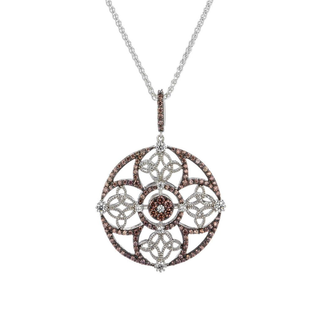 Silver Night & Day Reversible Circle Cross Pendant