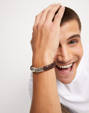 Ser Natural Leather & Silver Bracelet