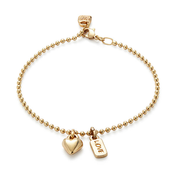 Ser Unico Exc w/ Heart & Love Charms - Gold
