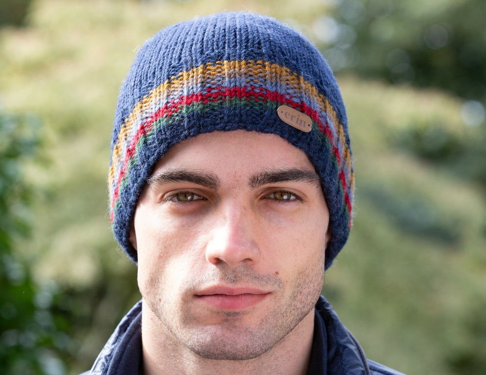 Ribbed Pull On Cap - Dark Blue