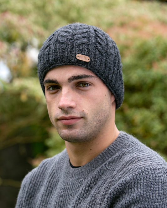 Aran Cable Pull On - Charcoal