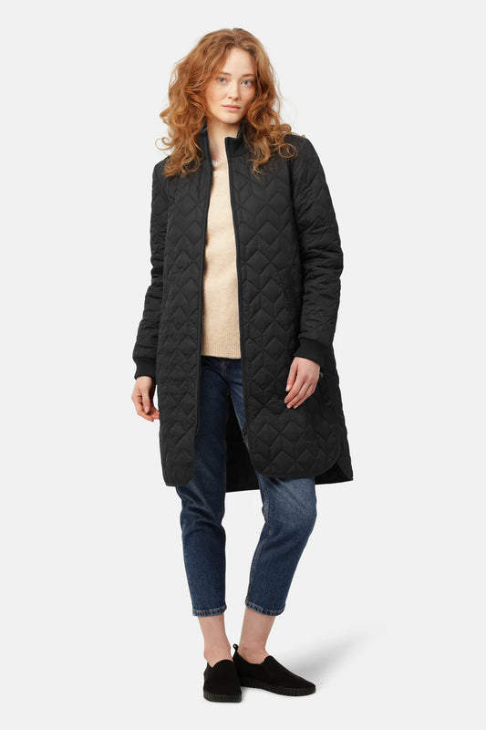 Padded Quilt Coat - Black