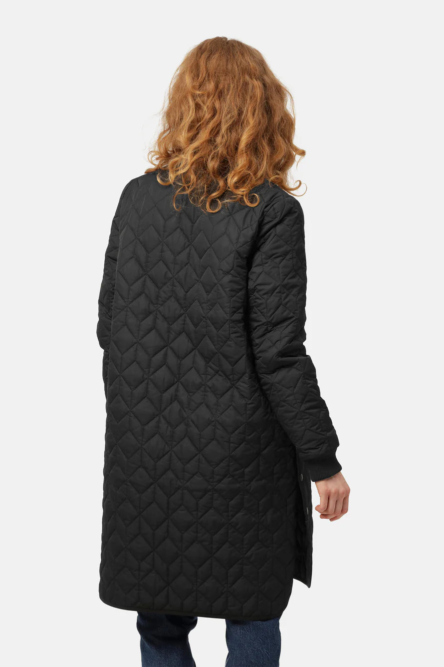 Padded Quilt Coat - Black