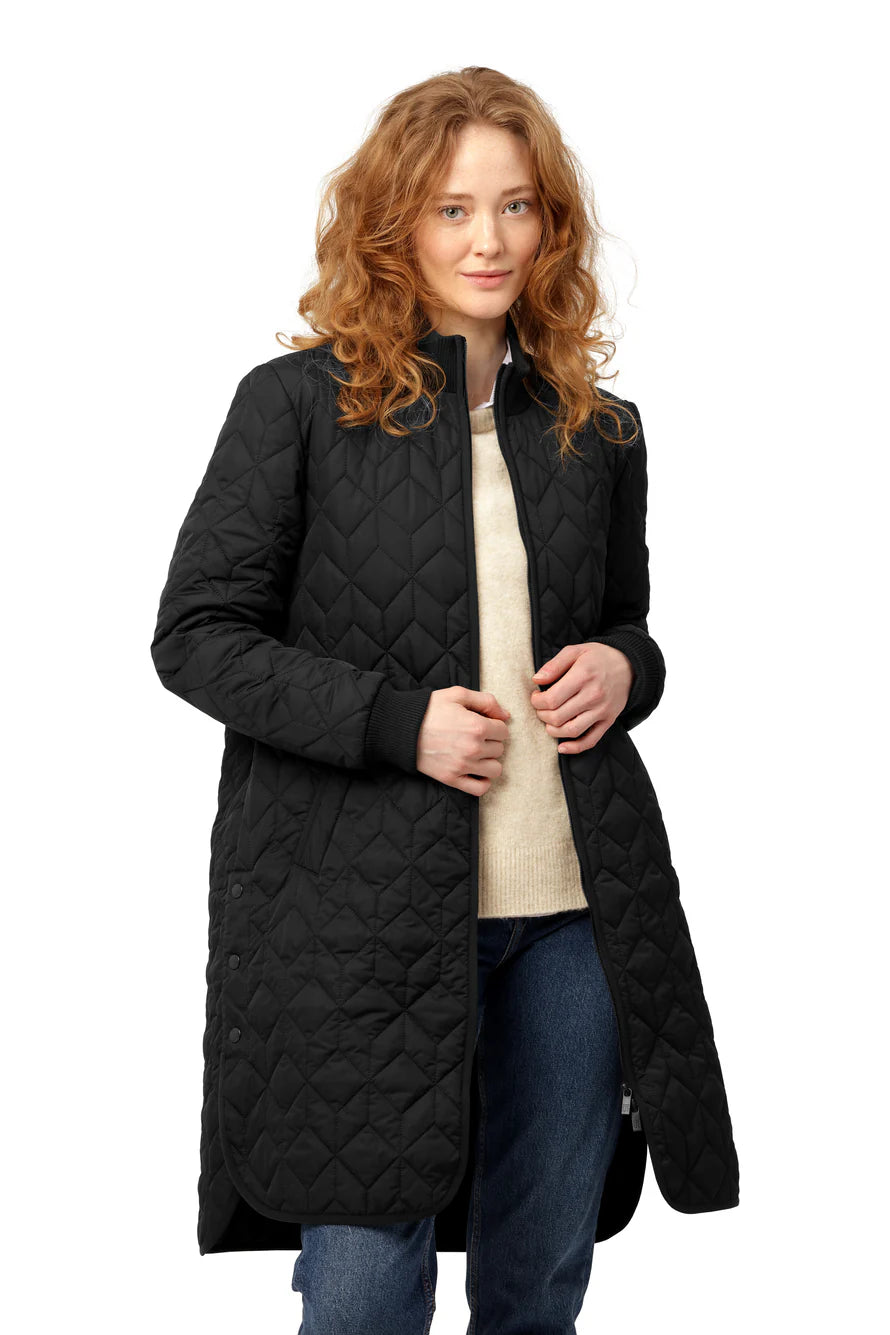 Padded Quilt Coat - Black