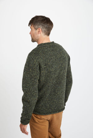 Raheen Tweed Rollneck Men's Sweater - Green