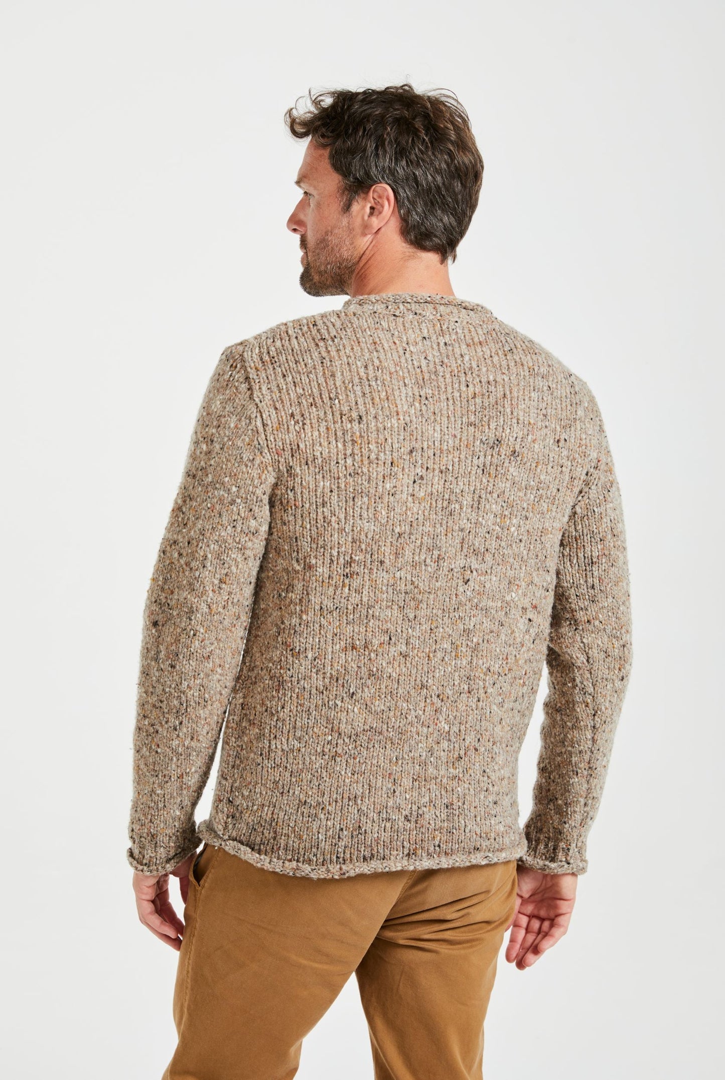 Raheen Tweed Rollneck Men's Sweater - Honey