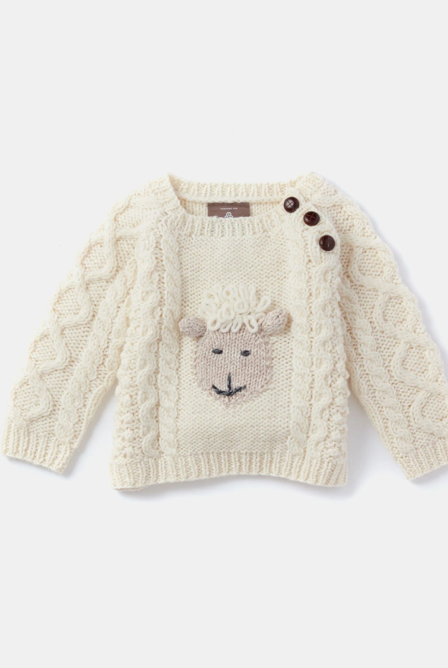 Shepley Sheep Baby Aran Crew Neck Sweater