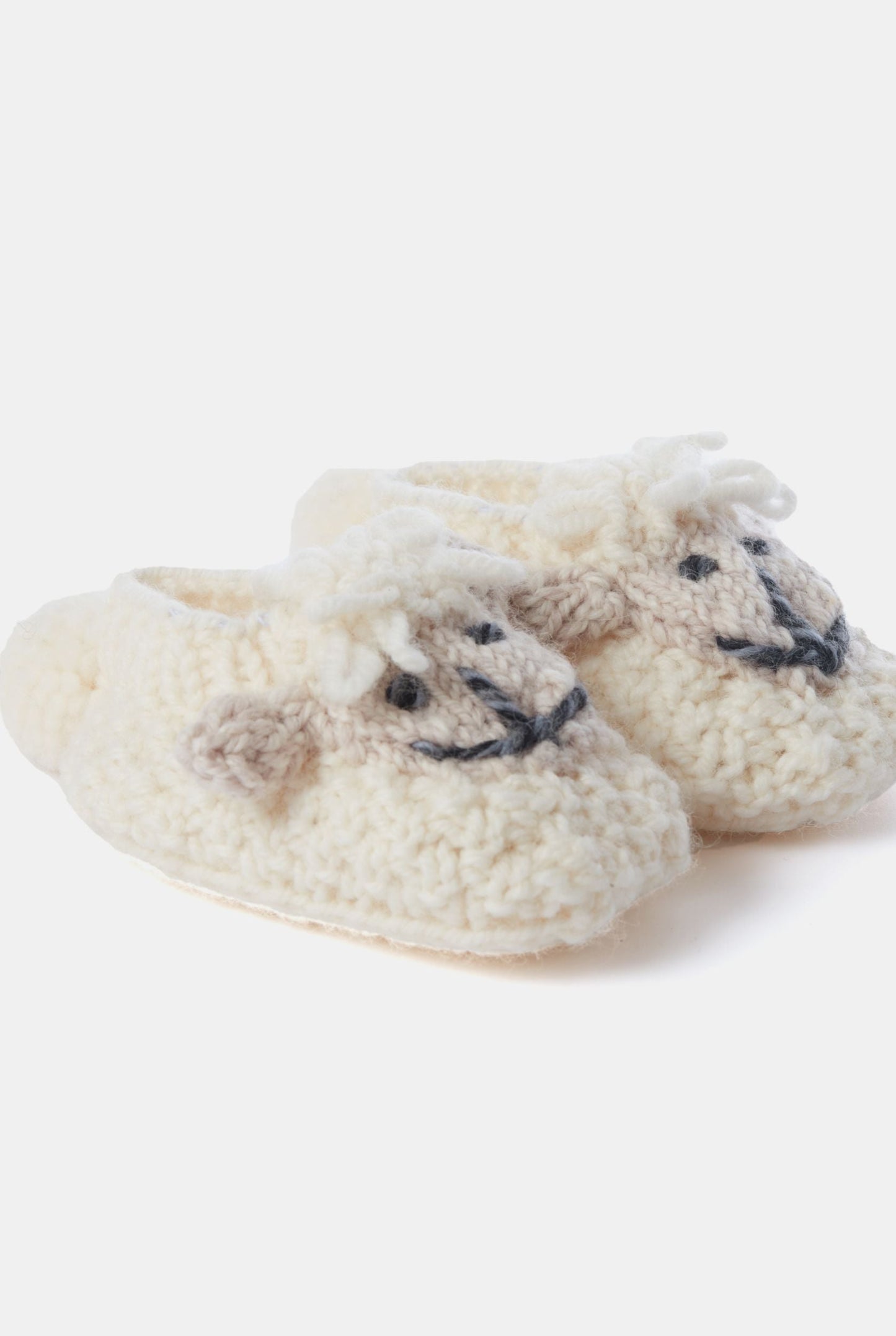 Shepley Baby Aran Wool Booties - Cream