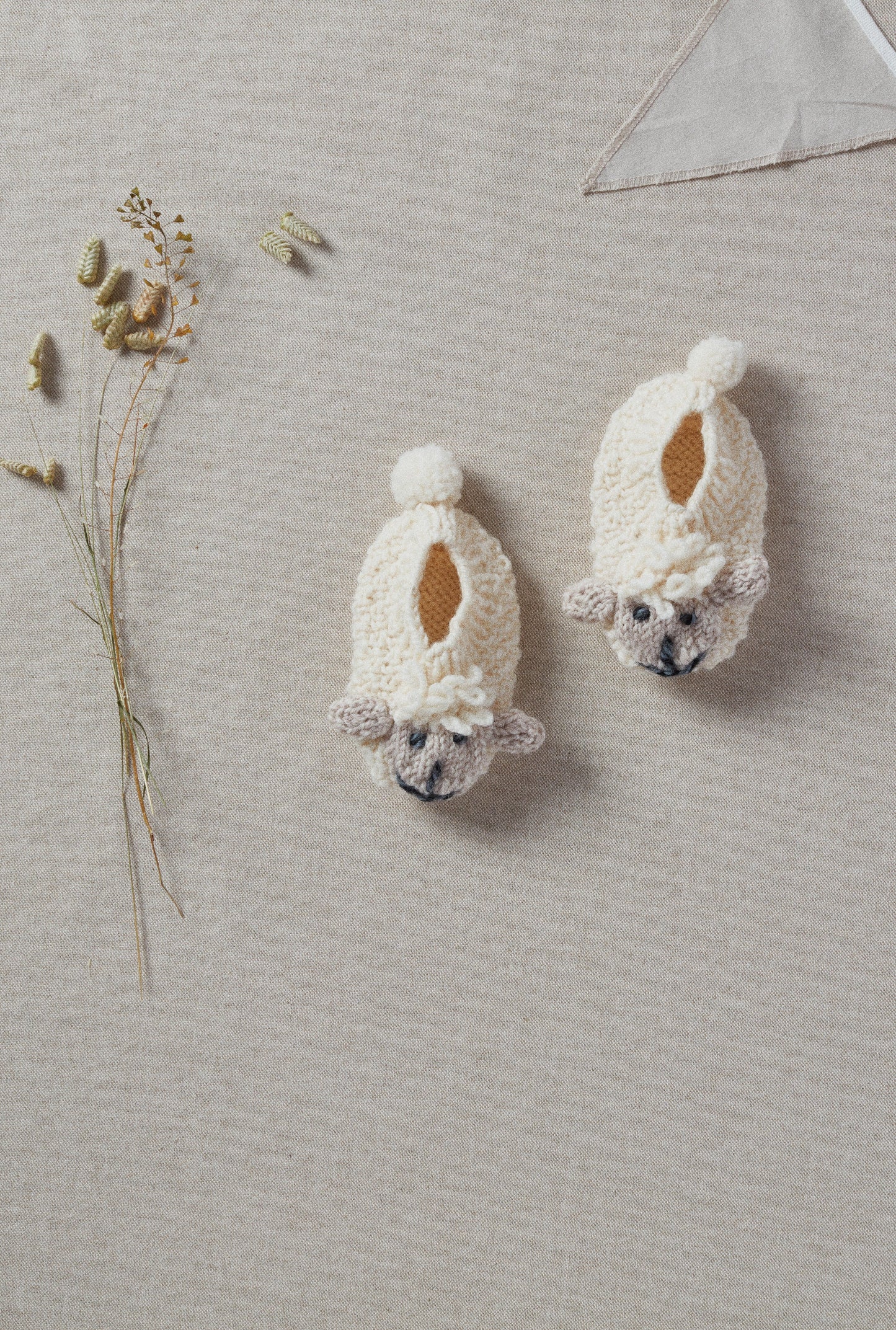 Shepley Baby Aran Wool Booties - Cream