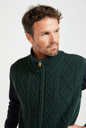 Castletown Lined Wool Mens Gilet - Fern Green