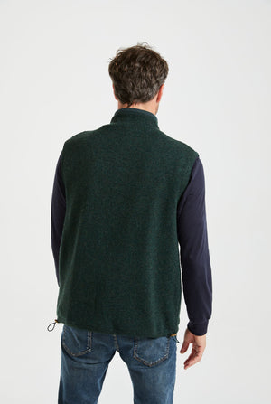 Castletown Lined Wool Mens Gilet - Fern Green