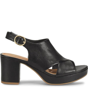 Liv Leather Platform Heel Sandals - Black