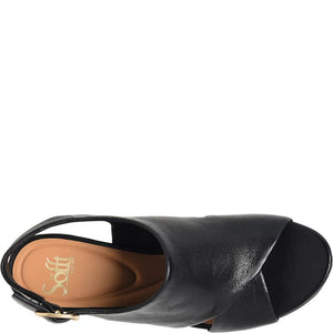 Liv Leather Platform Heel Sandals - Black