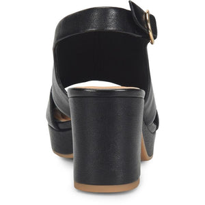 Liv Leather Platform Heel Sandals - Black