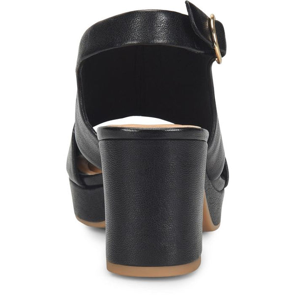 Liv Leather Platform Heel Sandals - Black