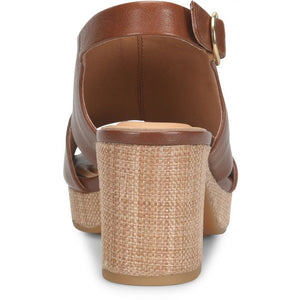 Liv Leather Platform Heel Sandals - Golden Brown