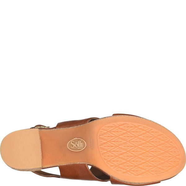 Liv Leather Platform Heel Sandals - Golden Brown