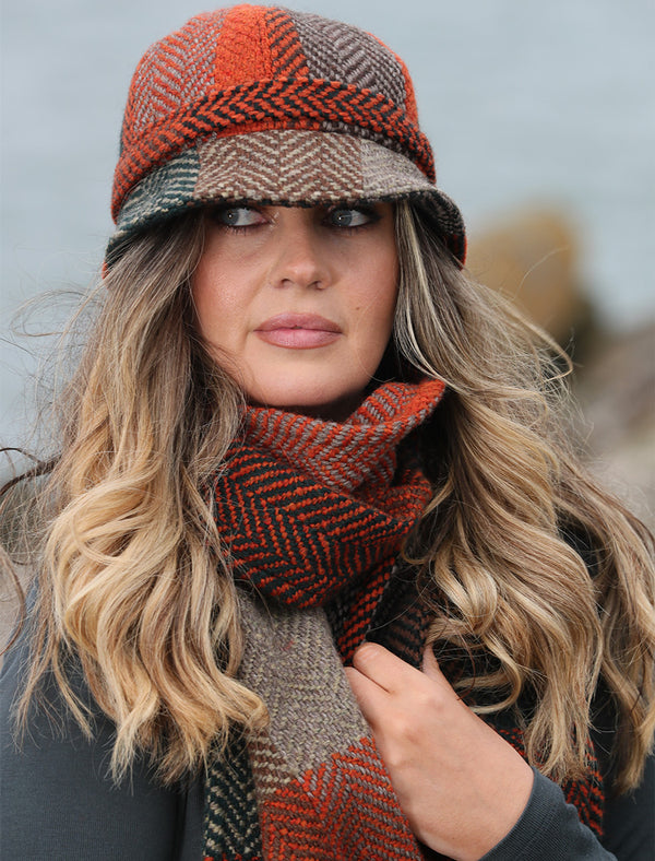 Donegal Wool Scarf - Rust