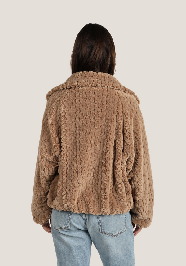 So Cozy Cable Lined Jacket - Brown