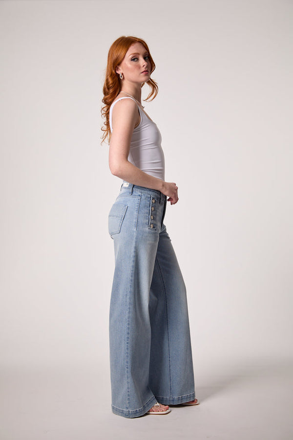 Sailor Mid Rise Wide Leg Jean
