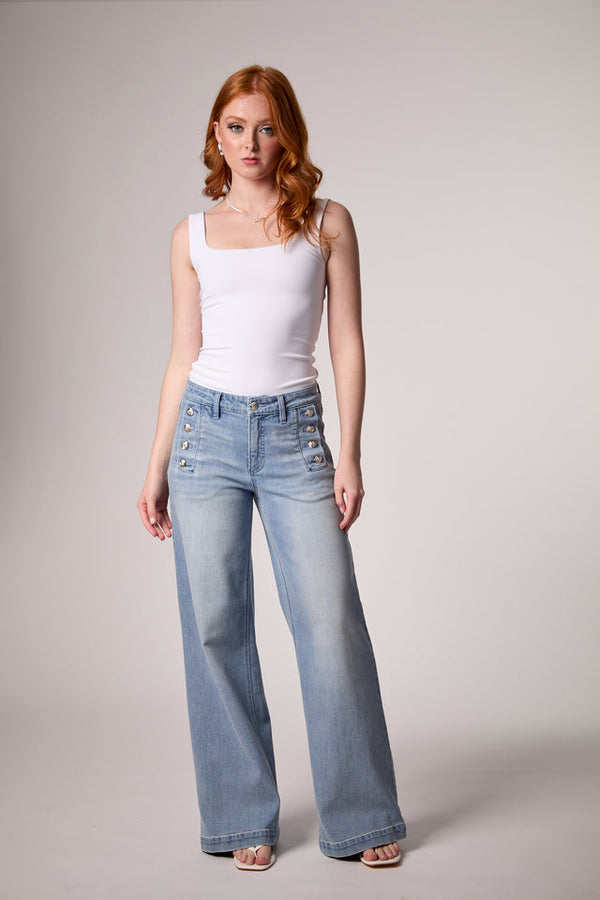 Sailor Mid Rise Wide Leg Jean