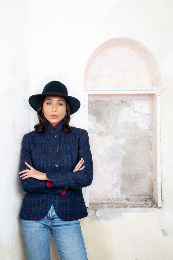 Unisex Boston Wool Felt Hat - Navy