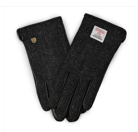 Ladies Harris Tweed Glove - Black Herringbone