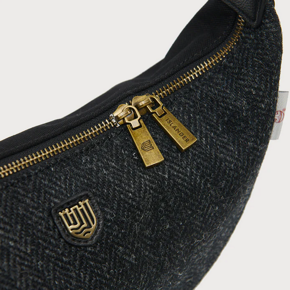 The Luna Bag - Black Herringbone