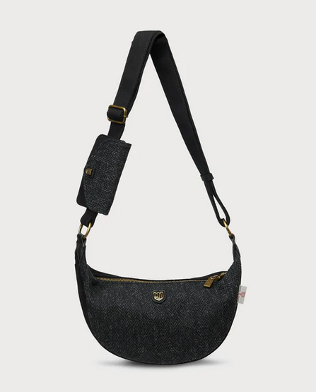 The Luna Bag - Black Herringbone