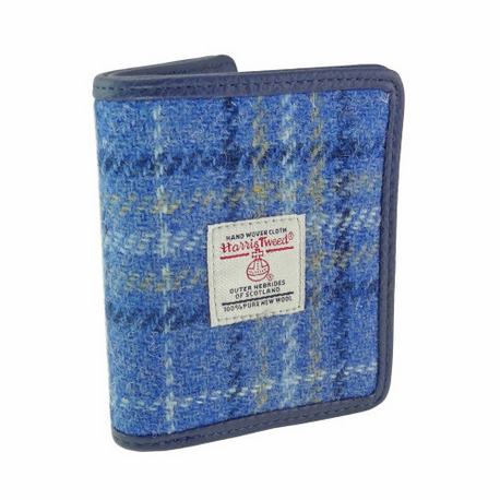 Harris Tweed 'Lewis' Credit Card Holder Light Blue Check