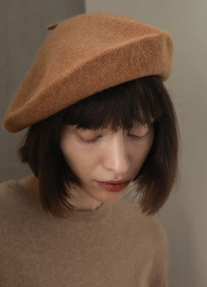Cashmere Beret - Camel