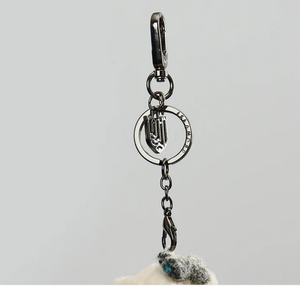 Teddy Bear Keyring - Pink & Blue Tartan