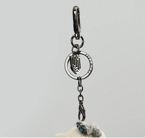 Teddy Bear Keyring - Pink & Blue Tartan