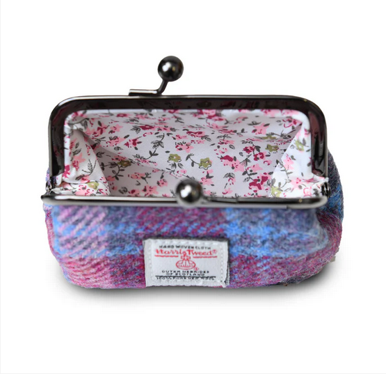 The Coin Purse - Pink & Blue Tartan