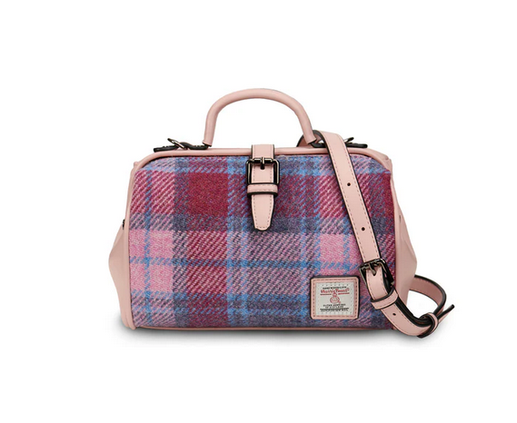 The Medium Doctor Bag - Pink & Blue Tartan