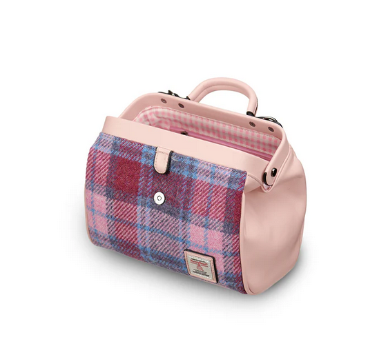 The Medium Doctor Bag - Pink & Blue Tartan