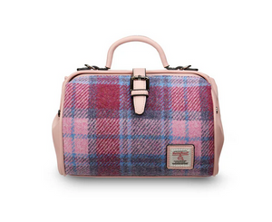 The Medium Doctor Bag - Pink & Blue Tartan