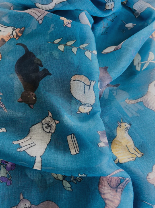 Recycled Bottle Scarf - Cats