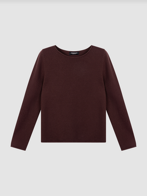 Medium-Weight Organic Cashmere Boat-Neck Sweater - Lava