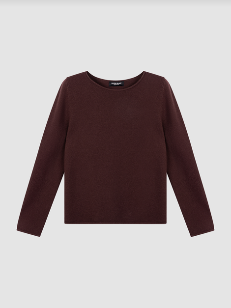 Medium-Weight Organic Cashmere Boat-Neck Sweater - Lava